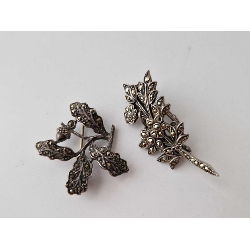 456 - Three silver marcasite brooches