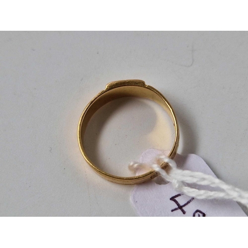 497 - A fancy 18ct gold ring, size K, 2.7 g