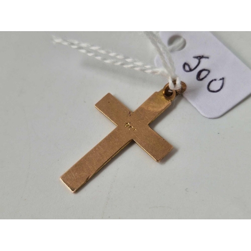 500 - A 9ct cross pendant, 1.4 g