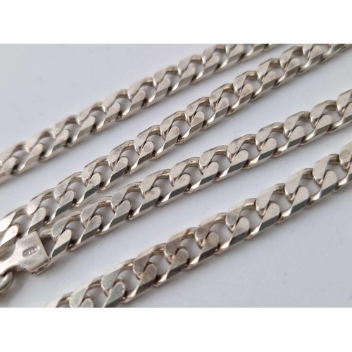 503 - A silver flat link neck chain