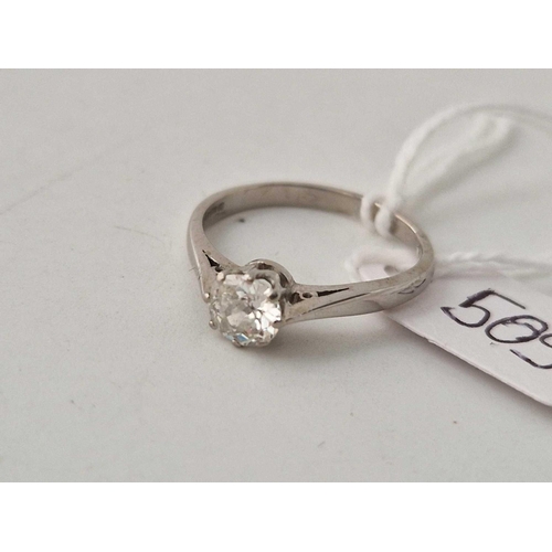 509 - A GOOD SOLITAIRE DIAMOND RING .50 carat 18CT GOLD SIZE P 2.9 g