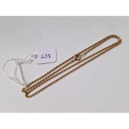 538 - A NECK CHAIN, 18ct, 16 inch, 4.4 g