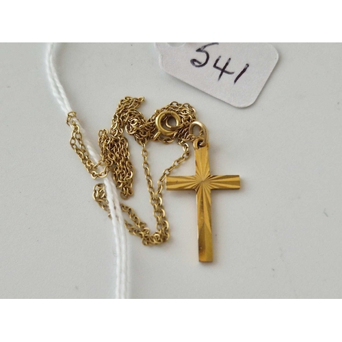 541 - A 9ct crucifix on 9ct chain, 1.9 g