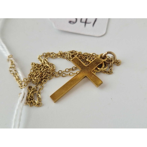 541 - A 9ct crucifix on 9ct chain, 1.9 g