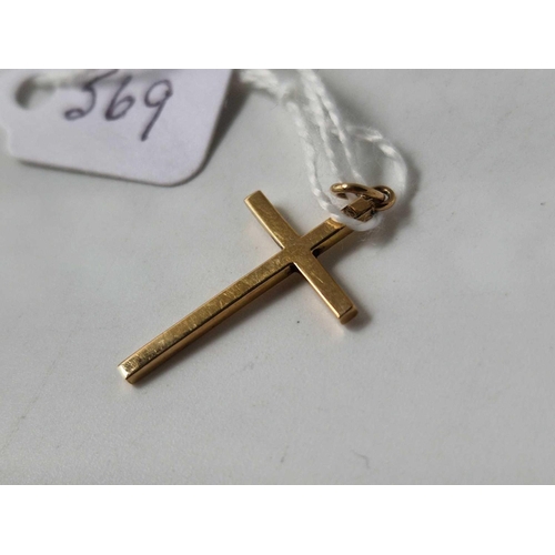 569 - A 9ct cross pendant