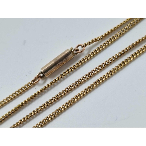 596 - An antique gold chain with barrel clasp, 17 inch, 3 g