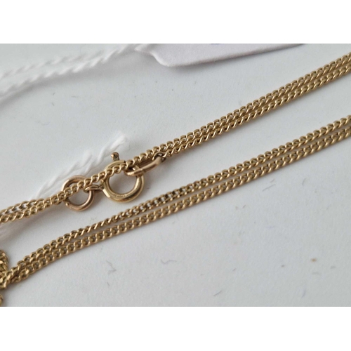 603 - A fine link 18� long 9ct neck chain 1.5g