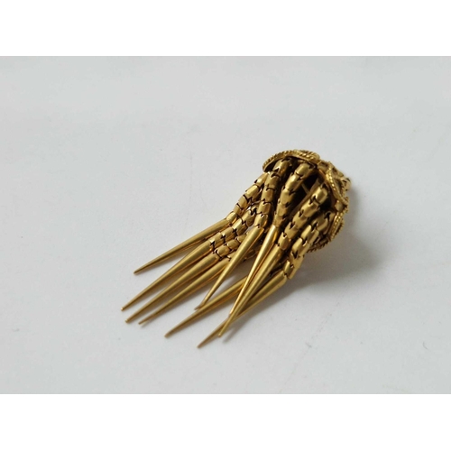 628 - A 15ct gold tassel, 2.5 g