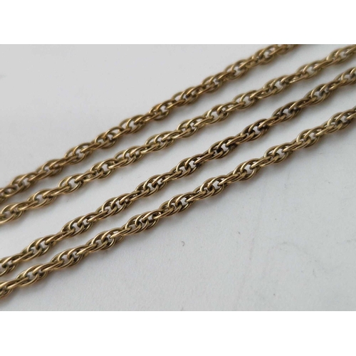 650 - A rope link neck chain 9ct 22 inch 3.6 g