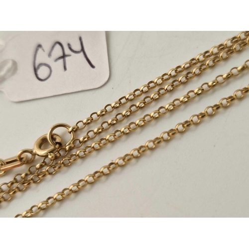 674 - A fancy neck chain 9ct 18 inch 2.5 g