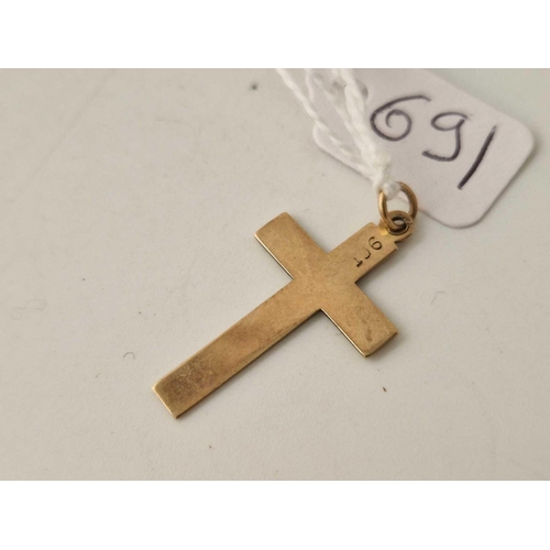 691 - A 9ct cross