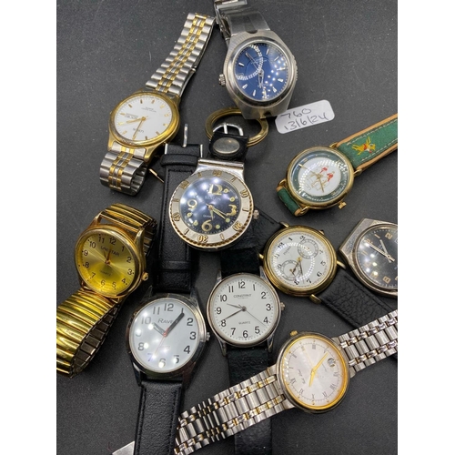 760 - Ten assorted gents wrist watches