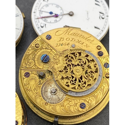 769 - Four pocket watch movements