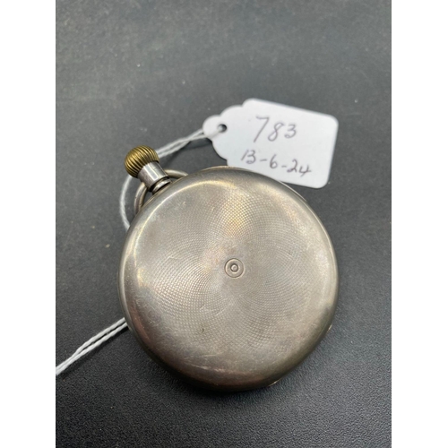 783 - A silver hunter gents pocket watch