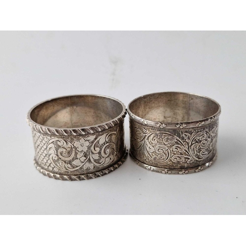 848 - A Victorian Chester napkin ring 1898 and another, 44g