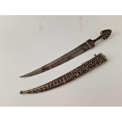 881 - A Russian Niello decorated small dagger/paper knife, 10