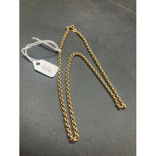 436 - A belcher link neck chain, 9ct, 16.5 inch, 5.0 g