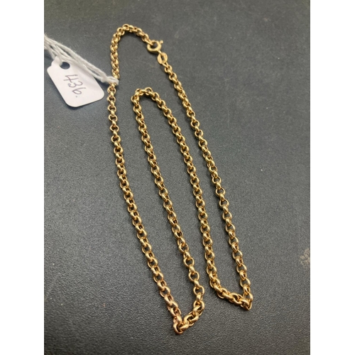 436 - A belcher link neck chain, 9ct, 16.5 inch, 5.0 g