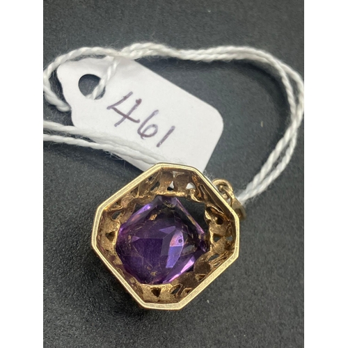 461 - An amethyst pendant, 9ct, 3.4 g