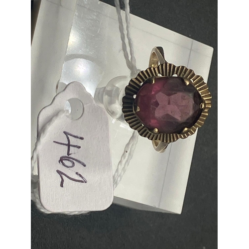 462 - An amethyst ring, 9ct, size N, 3.5 g