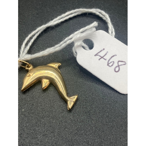 468 - A dolphin charm, 9ct