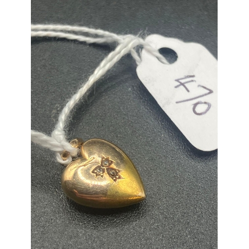 470 - A heart pendant, 15ct, 1.2 g