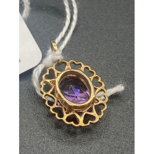 477 - A amethyst pendant 9ct 1.8 g