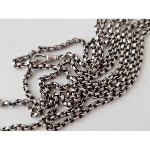 116 - A antique Victorian silver guard chain length 60 inch