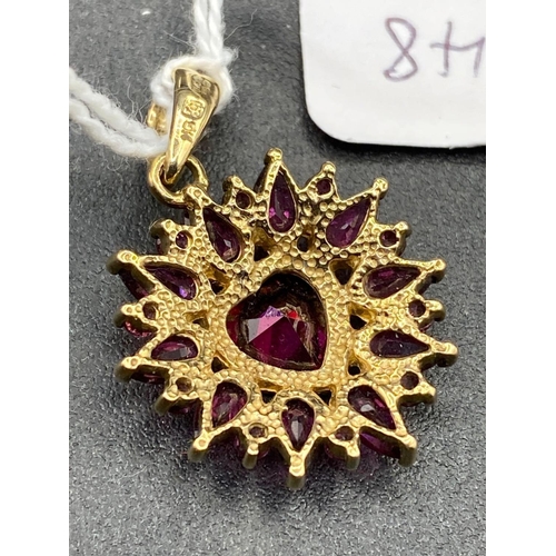 148 - A antique heart shaped almandine garnet pendant