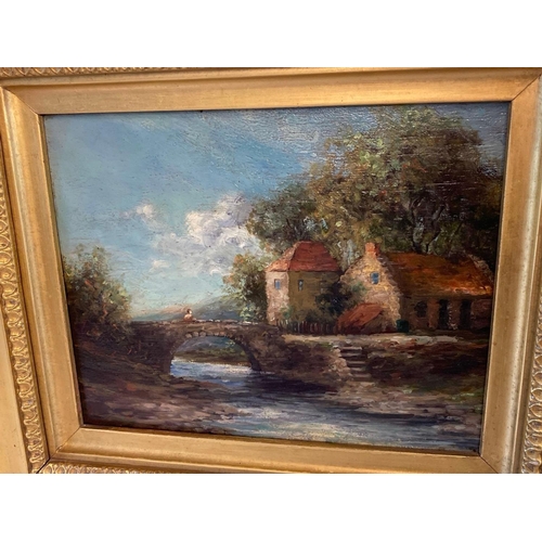 1899 - Victorian School 'Cottage Beside River' 8 x 10 inch