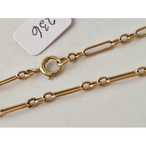 236 - A long and short link bracelet 9ct 7 inch 4.6 gms