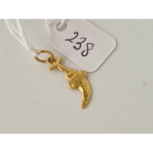 238 - A pendant in the form of a dagger 18ct gold 1.4 gms