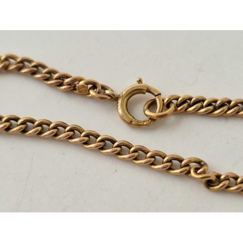 239 - A curb link bracelet with bolt clasp 9ct 7 inch 5 gms