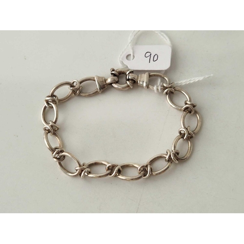 90 - A fancy silver bracelet 7.5 inches