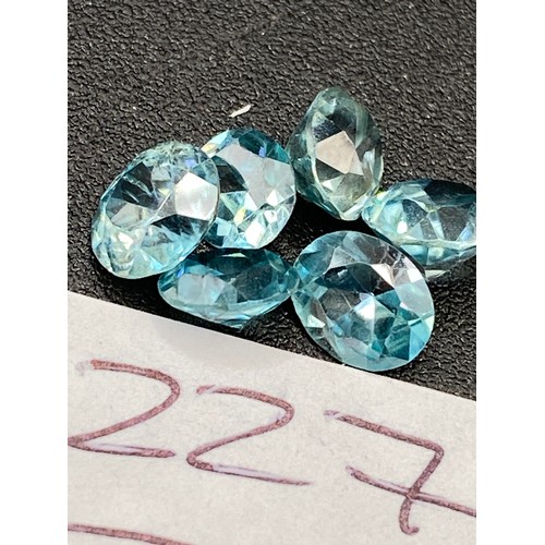 227 - Six good aquamarine stones