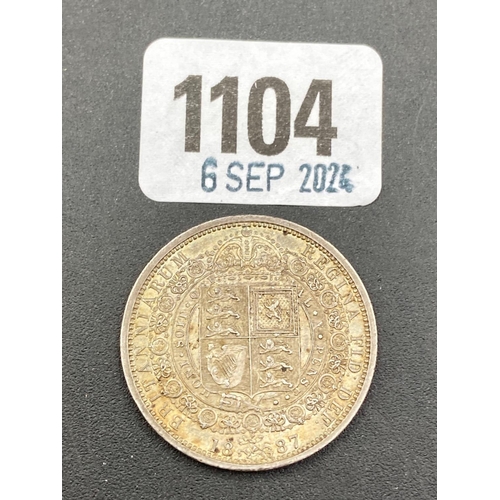 1104 - Half crown 1887, better grade