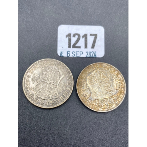 1217 - Half crowns 1923 + 1928