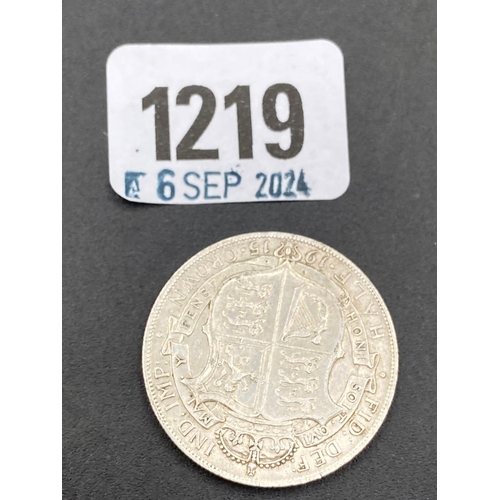 1219 - Half crown 1915, better grade