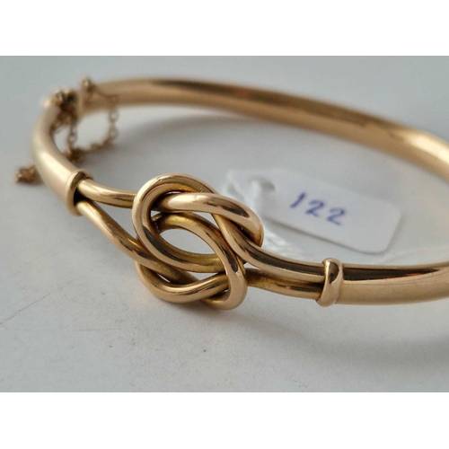 122 - A ANTIQUE KNOT BANGLE 15CT GOLD 14 GMS