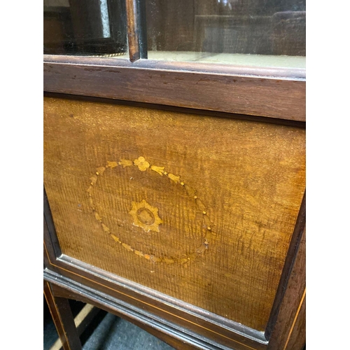 1709 - An Edwardian inlaid china cabinet