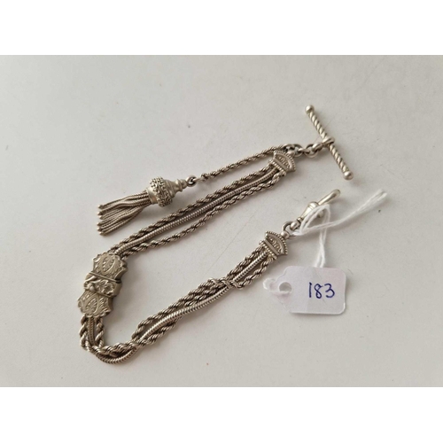 183 - A fancy silver albert chain 8 inch