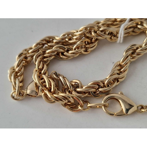 201 - A gold tone metal bracelet and necklace 75 gms