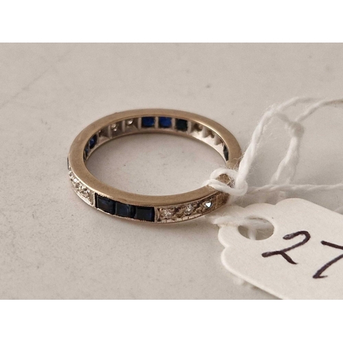 279 - A sapphire & diamond 18ct full eternity ring size M