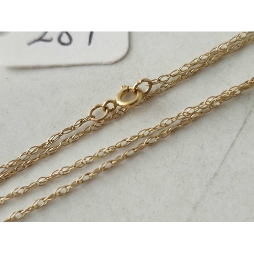 281 - A fine neck chain 9ct 18 inch