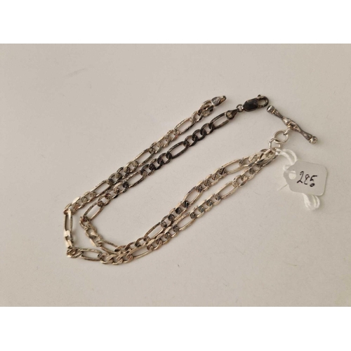 285 - A silver Albert style neck chain, 18 inch