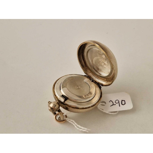 290 - An unusual sovereign silver case with locket section to lid