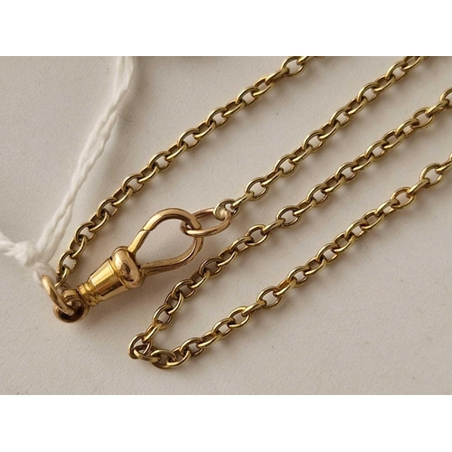 345 - A LONG CHAIN WITH FANCY CLASP, 15ct, 26 inch, 8.3 g