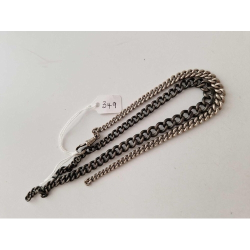 349 - Two pieces of silver Albert chains, 60 g