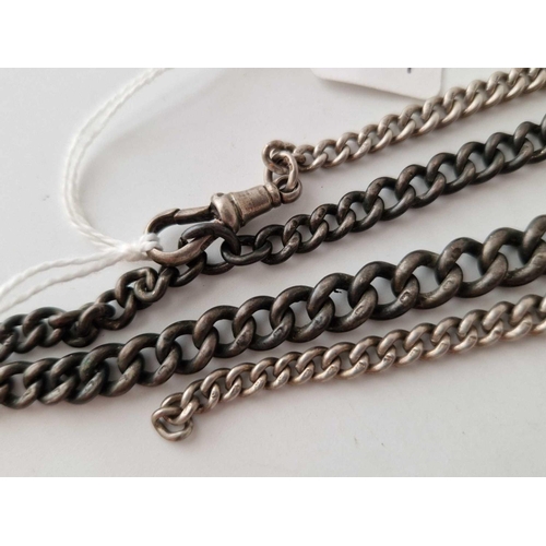 349 - Two pieces of silver Albert chains, 60 g