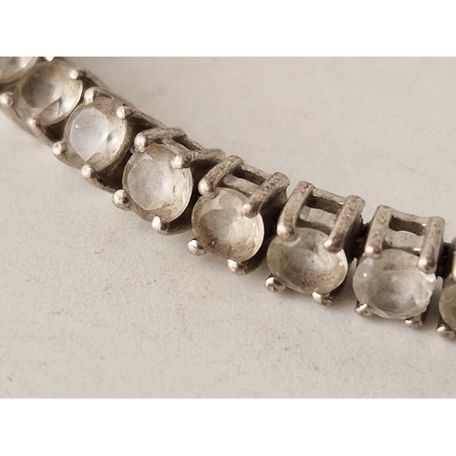 371 - A silver white stone tennis bracelet, 6.5 inches